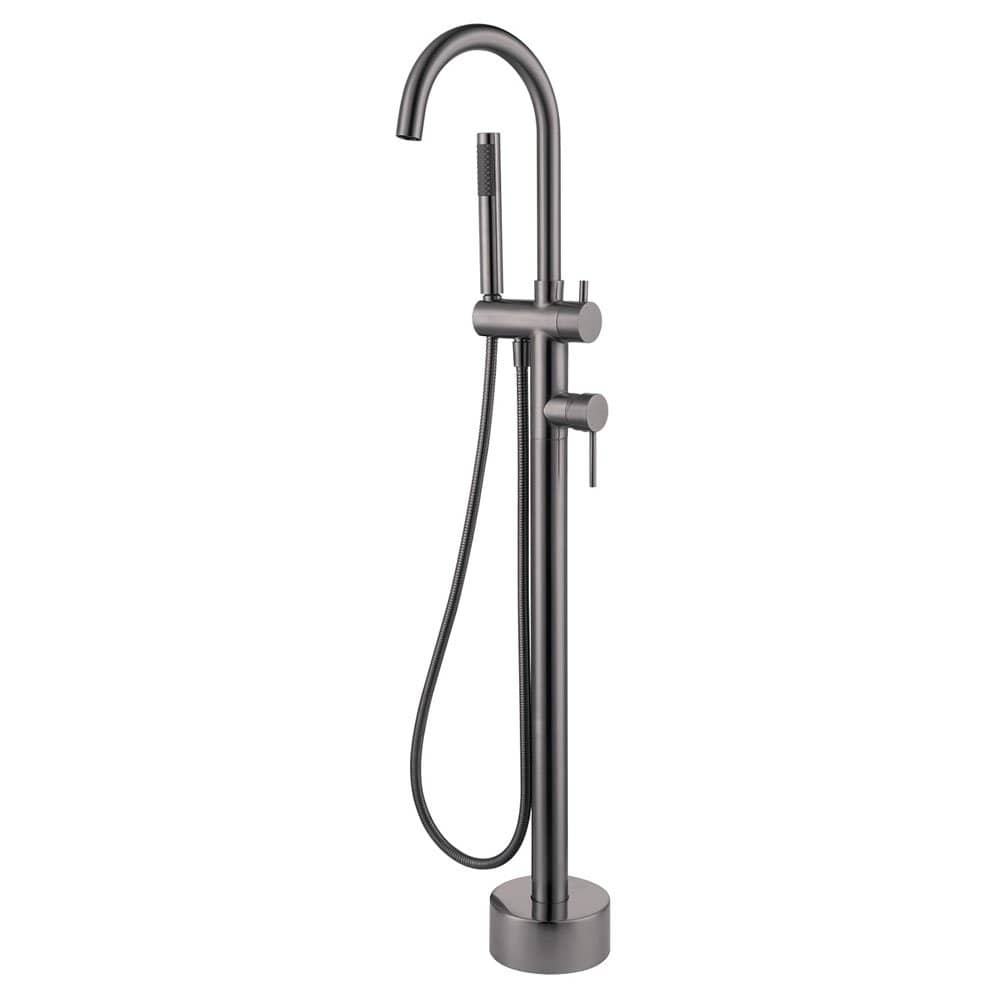 FIENZA 213113GM KAYA FLOOR MOUNTED BATH MIXER WITH HAND SHOWER GUN METAL