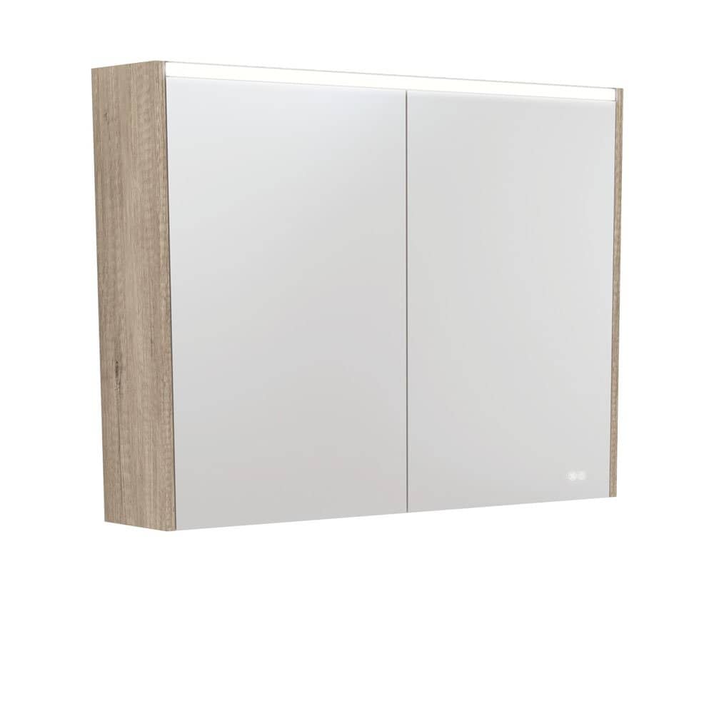 FIENZA PSC900S-LED MIRROR CABINET LED 900 WITH SIDE PANELS SCANDI OAK