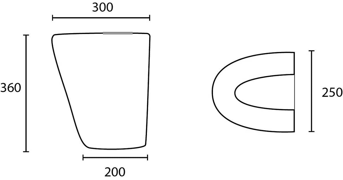 POSEIDON PW5542-P Gloss White Care Wash Basins 300*240*360 mm