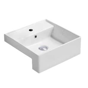 POSEIDON PSR4141 SEMI RECESS BASIN 410*410*140MM GLOSS WHITE