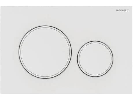 GEBERIT 115.882.01.1 SIGMA20 ROUND DUAL FLUSH BUTTONS MATTE WHITE WITH WHITE TRIM