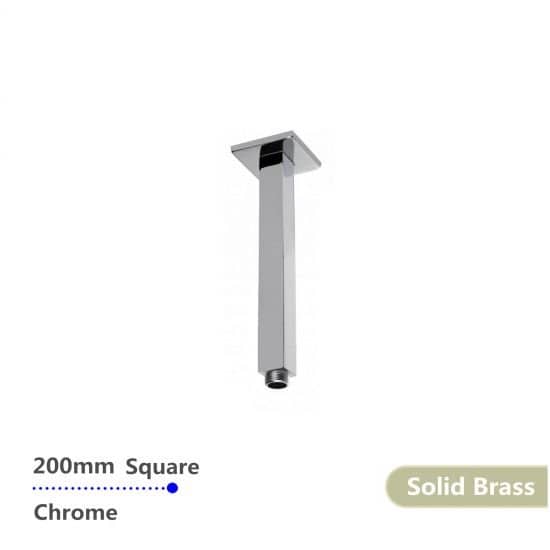 AQUAPERLA CH0103.SA SQUARE CEILING SHOWER ARM 200MM CHROME