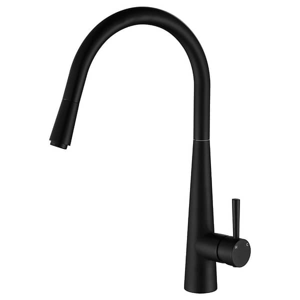 FIENZA 213116MB HUSTLE DELUXE GOOSENECK PULL OUT KITCHEN MIXER MATTE BLACK