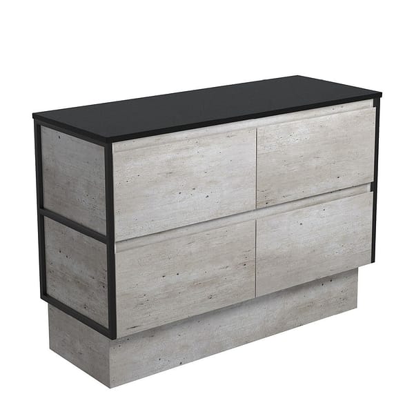 FIENZA 120BXFK AMATO CABINET ON KICKBOARD 1200 INDUSTRIAL WITH MATTE BLACK FRAMES