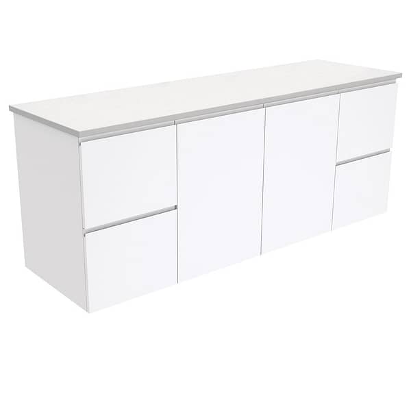 FIENZA 150F FINGERPULL WALL HUNG CABINET ONLY 1500 GLOSS WHITE