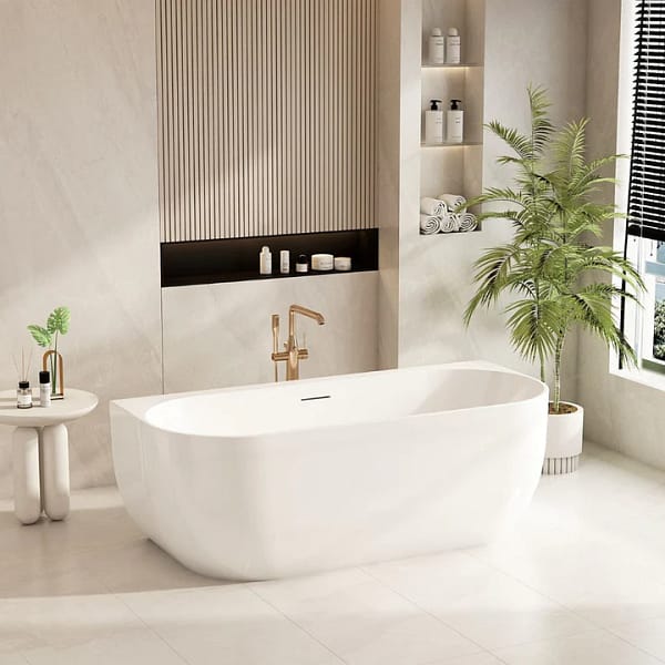 UNICASA ANNA BACK TO WALL BATH GLOSS WHITE