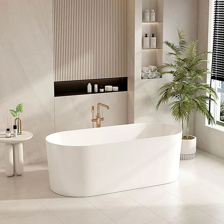 UNICASA ISEO FREESTANDING ULTRA SLIM BATH GLOSS WHITE