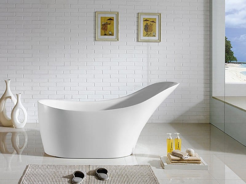 POSEIDON BEVEL BBT FREE STANDING BATHTUB GLOSS WHITE