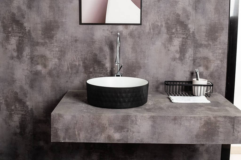 UDBK OR-524BR-TMB ORBIT ROUND TEXTURED ABOVE COUNTER BASIN MATTE WHITE & BLACK