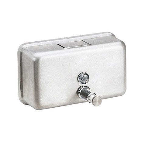 HORIZONTAL LIQUID SOAP DISPENSER SATIN STAINLESS STEEL METLAM ML600AS