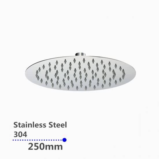 AQUAPERLA CH0007.SH ROUND SUPER-SLIM RAINFALL SHOWER HEAD 250MM CHROME