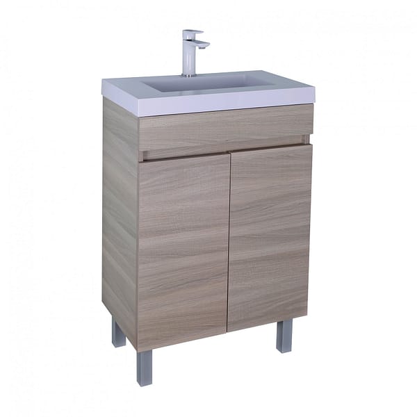 POSEIDON EV63L-OAK EVIE SLIM PVC FLOOR STANDING VANITY 600*860*360MM CABINET ONLY OAK