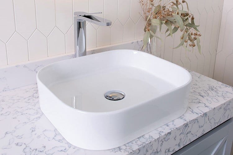 RECTANGULAR ABOVE COUNTER BASIN LOUIE GLOSS WHITE TOPCLOU4537GW ADP